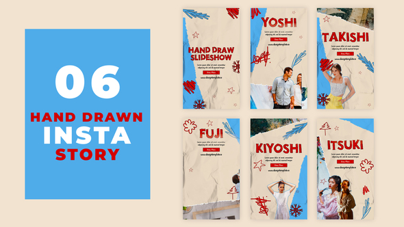 VideoHive Hand Drawn Instagram Stories Template Pack 38554878