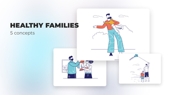 VideoHive Healthy families - Flat concepts 39472706