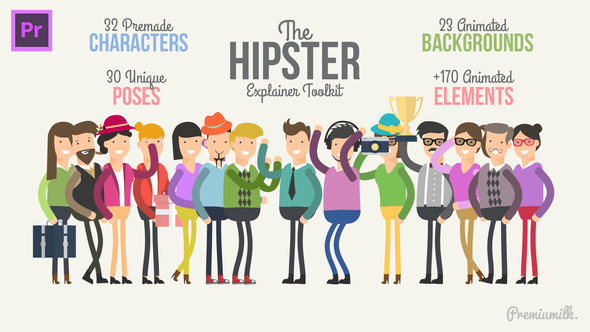 VideoHive Hipster Explainer Toolkit Essential Graphics | Mogrt 23253417