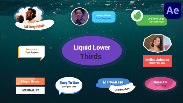 VideoHive Liquid Lower Thirds for After Effects 39552347