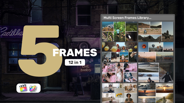VideoHive Multi Screen Frames Library - 5 Frames for Apple Motion and FCPX 39454973
