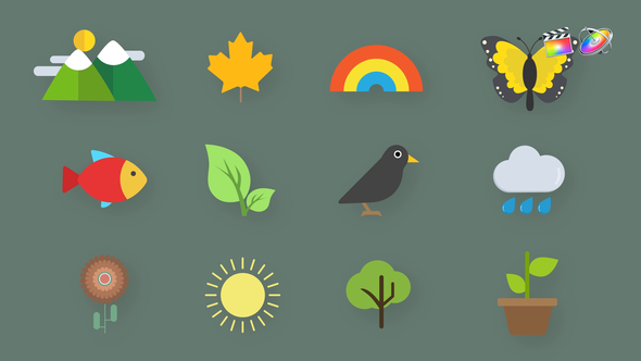 VideoHive Nature Animated Icons 37187645