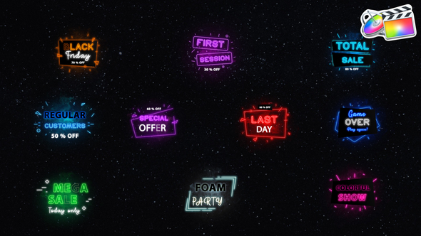 VideoHive Neon Sale Titles for FCPX 38940697
