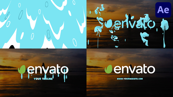 VideoHive Ocean Wave Cartoon Logo Opener for After Effects 39227310