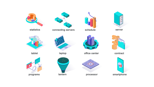 VideoHive Office - Isometric Icons 39427273