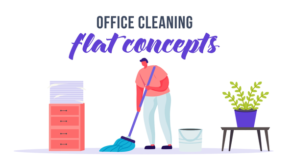 VideoHive Office cleaning - Flat Concept 33263979