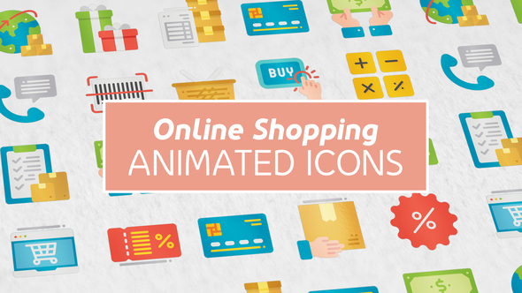 VideoHive Online Shopping Modern Flat Animated Icons 39123844