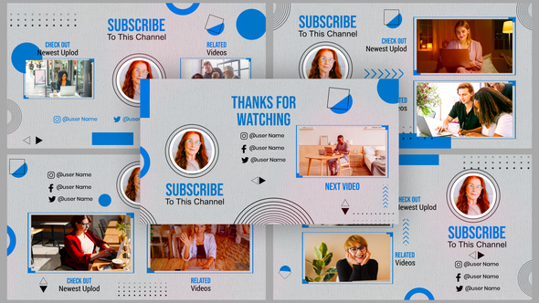 VideoHive Online Work Youtube End Screen Template 39516476