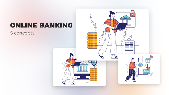 VideoHive Online banking – Flat concepts 39472976