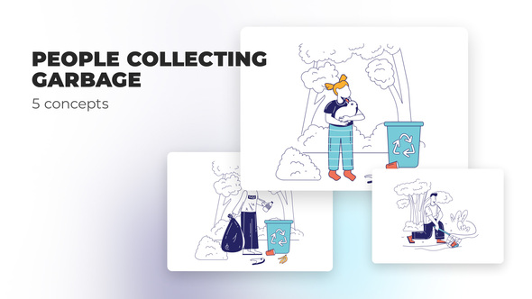 VideoHive People collecting garbage – Flat concepts 39472990