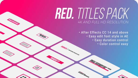 VideoHive Red. – Titles Pack for After Effects 39537573
