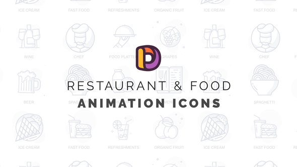 VideoHive Restaurant & Food - Animation Icons 32812738