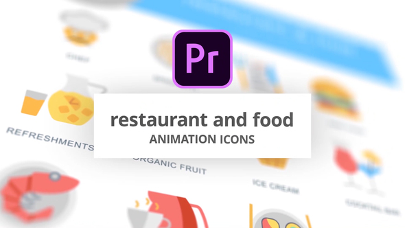 VideoHive Restaurant and Food – Animation Icons (MOGRT) 26755817