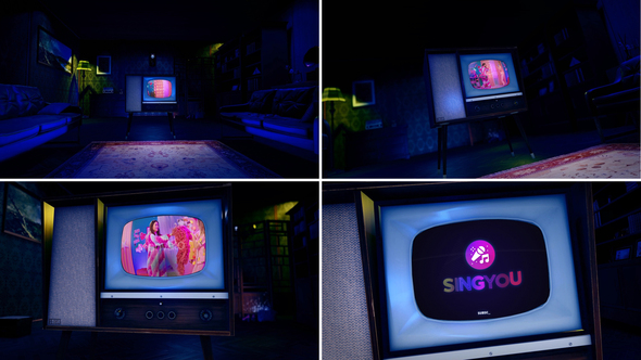VideoHive Retro Tv Youtube Opener v2 (Night Room) 38494886