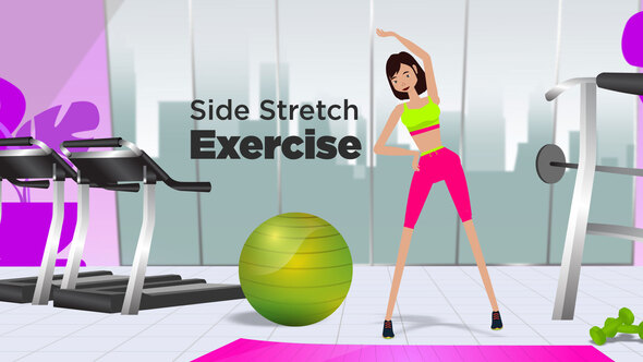 VideoHive Side Stretch Exercise Animation toolkit 39219540