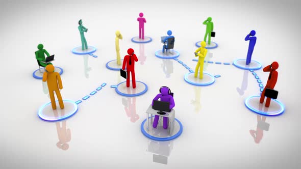 VideoHive Social network with moving connections. Animation representing the network concept. 39483559