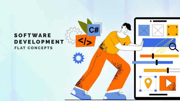 VideoHive Software development – Flat Concept 33444578