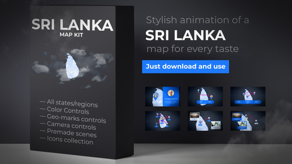 VideoHive Sri Lanka Map - Democratic Socialist Republic of Sri Lanka Map Kit 39340697
