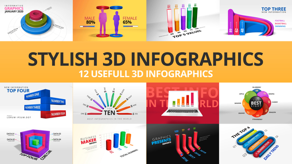 VideoHive Stylish 3D Infographics 24239322