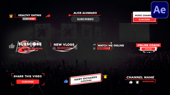 VideoHive Subscribe Pack | After Effects 33034054