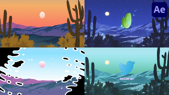 VideoHive Sunset Painting Logo for After Effects 38494513