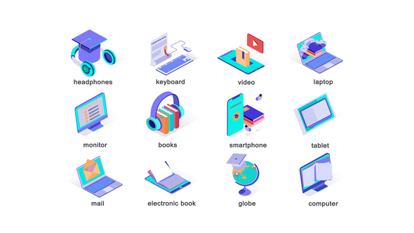 VideoHive Teaching - Isometric Icons 39425815