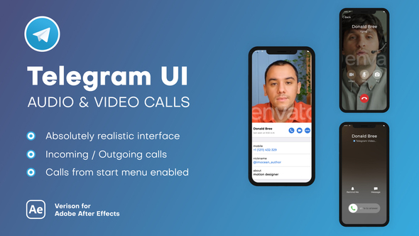 VideoHive Telegram UI - Audio & Video Calls 38541058