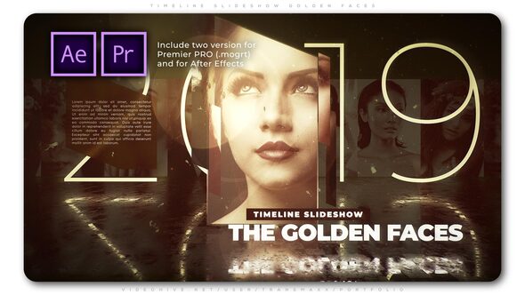 VideoHive Timeline Slideshow Golden Faces 27456769
