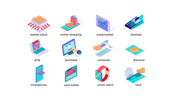 VideoHive Types of payment - Isometric Icons 39425932