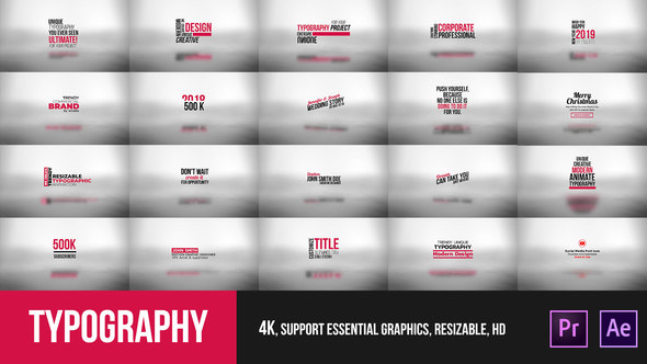 VideoHive Typography Essential – Mogrt 23136220