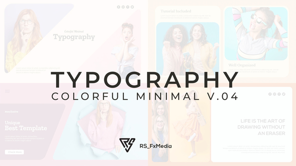 VideoHive Typography Slide - Colorful Minimal V.04 33107223
