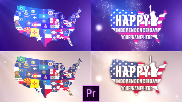 VideoHive USA States Flag Logo – Premiere Pro 26816876