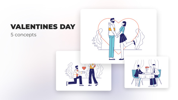 VideoHive Valentines day - Flat concepts 39473224