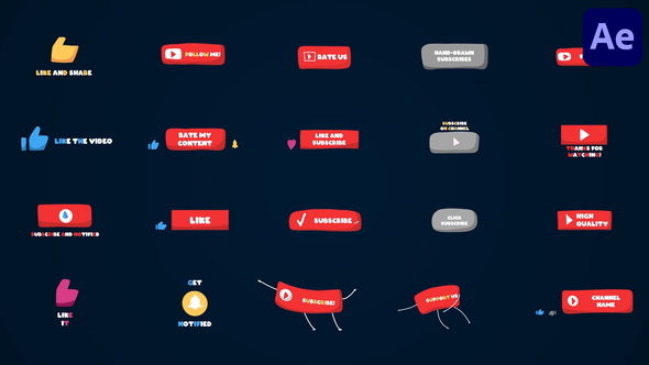 VideoHive Youtube Hand-Drawn Subscribers for After Effects 39374917