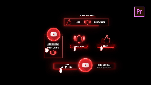 VideoHive Youtube Neon Subscribe (MOGRT) 26659856