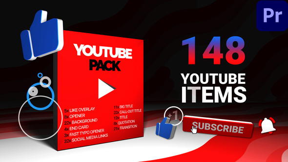 VideoHive Youtube Pack - MOGRT for Premiere 25269361
