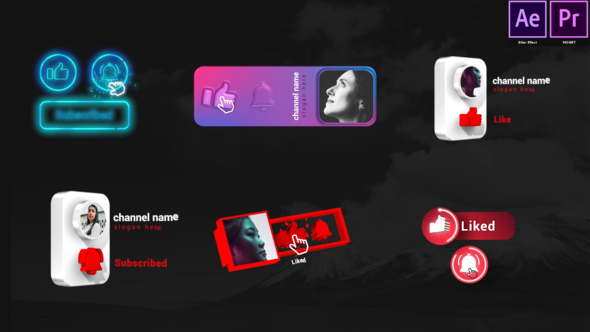 VideoHive Youtube Trendy Subscribe Elements 33460982