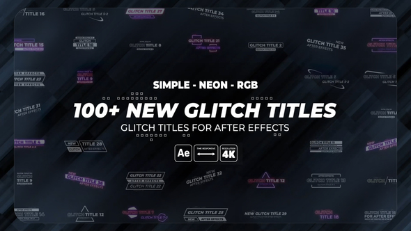VideoHive 100+ Glitch Titles | Simple | Neon | RGB 37102836
