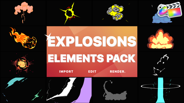 VideoHive Anime Explosion Elements | FCPX 37581473