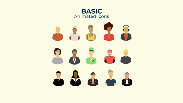 VideoHive Avatars Flat Design Icons 37205994