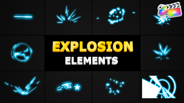 VideoHive Cartoon Explosion Elements | FCPX 38233494