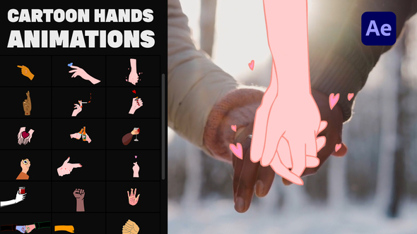 VideoHive Cartoon Hands Stickers for After Effects 37326902