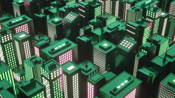 VideoHive Cyberpunk Futuristic City with Skyscrapers 38930536