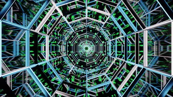 VideoHive Green Emerald Kaleidoscopic Tunnel With Figure Vj Loop HD 38931623