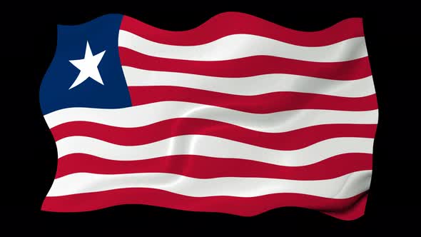 VideoHive Liberia Flag Wave Motion Black Background 38961634