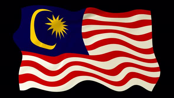 VideoHive Malaysia Flag Wave Motion Black Background 38961636