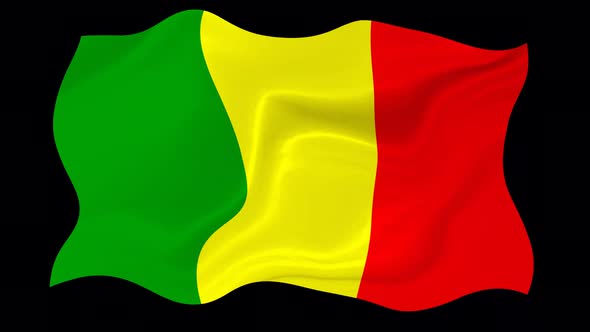 VideoHive Mali Flag Wave Motion Black Background 38961635