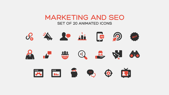 VideoHive Marketing and SEO Icons 37321082