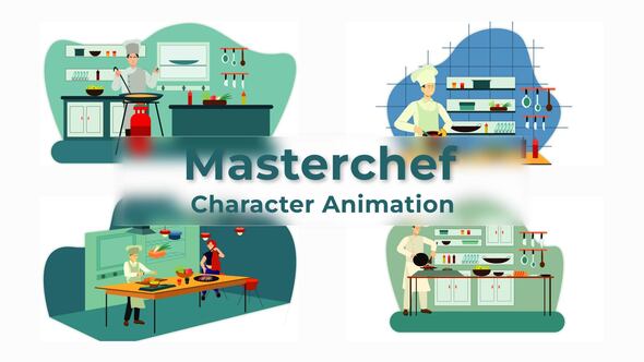 VideoHive Masterchef Cooking Animation Scene 01 38195175