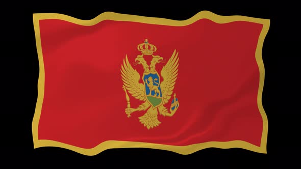 VideoHive Montenegro Flag Wave Motion Black Background 38961531